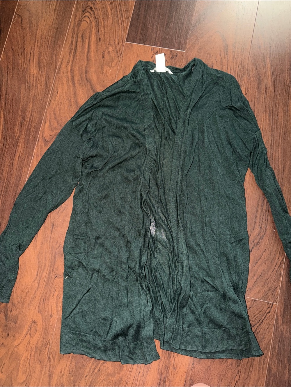 H&M Dark Green Open-Front Lightweight Cardigan